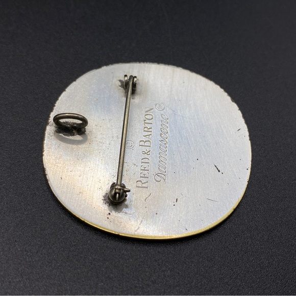 REED & BARTON Damascene Brooch/Pendant Mandela Style Copper Hearts - Picture 5 of 6